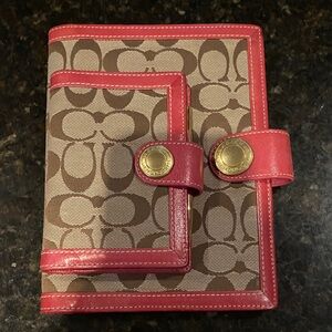 Coach Brown and Pink Signature Wallet